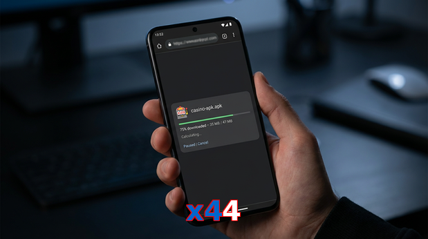 Main screen of X44 apk page for PK players
